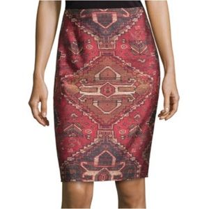Tory Burch Kera Printed Pencil Skirt Size 4 Aztec